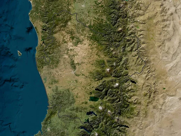 Araucania Region Chile Mapa Satelitarna Niskiej Rozdzielczości — Zdjęcie stockowe