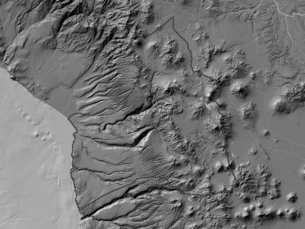 Arica Parinacota Región Chile Mapa Elevación Bilevel Con Lagos Ríos — Foto de Stock