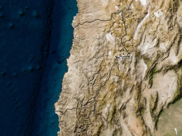Atacama Regionen Chile Lågupplöst Satellitkarta — Stockfoto