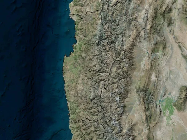 Coquimbo Regionen Chile Högupplöst Satellitkarta — Stockfoto