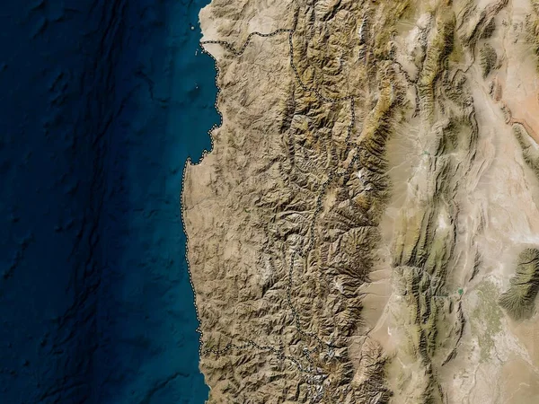 Coquimbo Region Chile Low Resolution Satellite Map — Stock Photo, Image