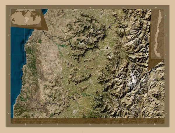 Região Del Libertador General Bernardo Higgins Região Chile Mapa Satélite — Fotografia de Stock