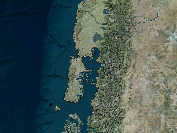 Λος Λάγος Περιοχή Της Χιλής Δορυφορικός Χάρτης Υψηλής Ανάλυσης — Φωτογραφία Αρχείου