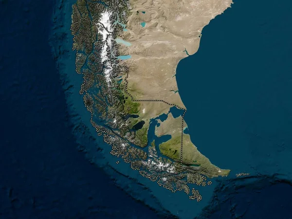 Magallanes Antartica Chilena Region Chile Low Resolution Satellite Map — Stock Photo, Image