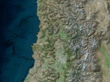 Valparaiso, Şili bölgesi. Yüksek çözünürlüklü uydu haritası