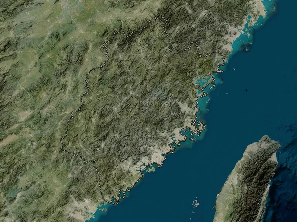 Fujian Çin Vilayeti Düşük Çözünürlüklü Uydu Haritası — Stok fotoğraf