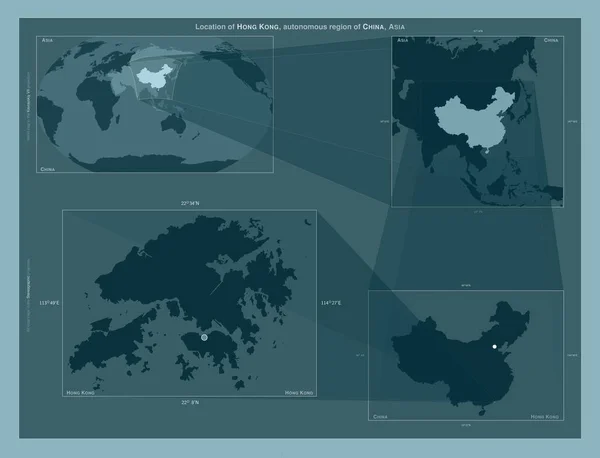 Hong Kong Región Autónoma China Diagrama Que Muestra Ubicación Región —  Fotos de Stock