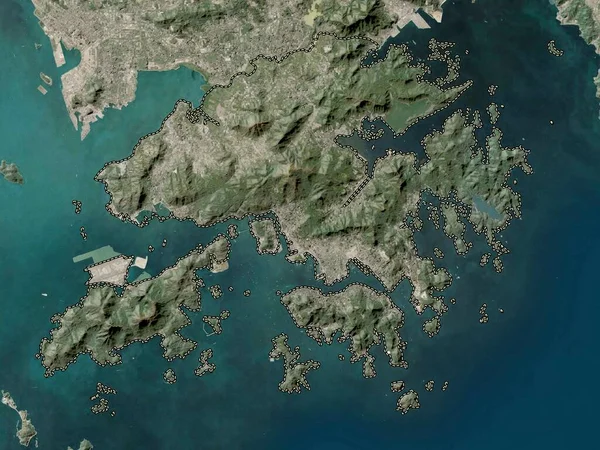 Hongkong Autonome Regio Van China Satellietkaart Met Lage Resolutie — Stockfoto