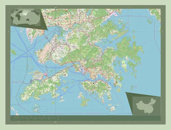 Hongkong Autonome Regio Van China Open Plattegrond Locaties Van Grote — Stockfoto