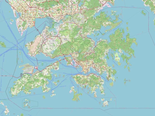 Hong Kong Región Autónoma China Mapa Calle Abierto —  Fotos de Stock
