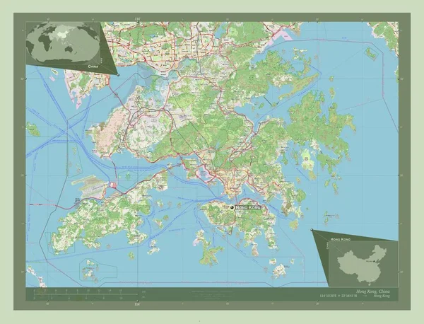 Hongkong Autonome Region Chinas Open Street Map Orte Und Namen — Stockfoto