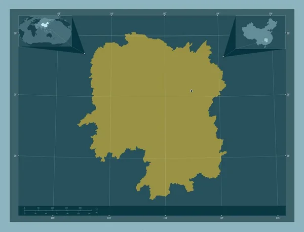 Hunan Provincia Della Cina Forma Tinta Unita Mappa Della Posizione — Foto Stock