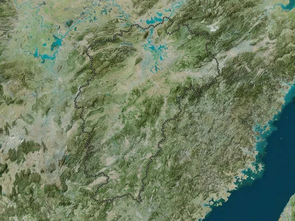Jiangxi Província China Mapa Satélite Alta Resolução — Fotografia de Stock