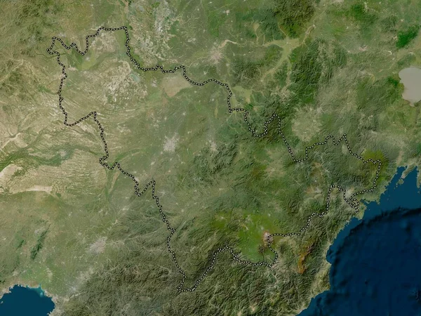 Jilin Prowincja Chin Mapa Satelitarna Niskiej Rozdzielczości — Zdjęcie stockowe