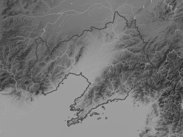Ляонін Провінція Китай Грайливою Картою Висот Озерами Річками — стокове фото