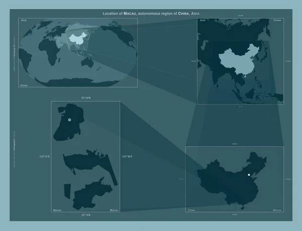 Macao Región Autónoma China Diagrama Que Muestra Ubicación Región Mapas —  Fotos de Stock