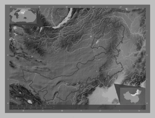 Nei Mongol Αυτόνομη Περιοχή Της Κίνας Υψόμετρο Διαβαθμίσεων Του Γκρι — Φωτογραφία Αρχείου