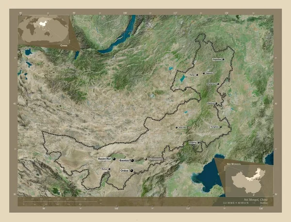 Nei Mongol Regione Autonoma Della Cina Mappa Satellitare Alta Risoluzione — Foto Stock