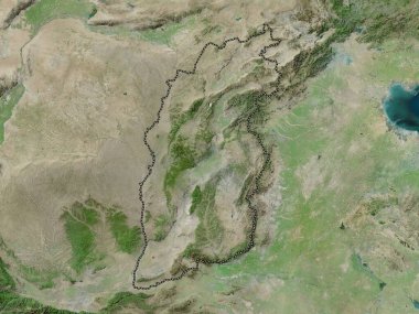 Shanxi, Çin vilayeti. Yüksek çözünürlüklü uydu haritası