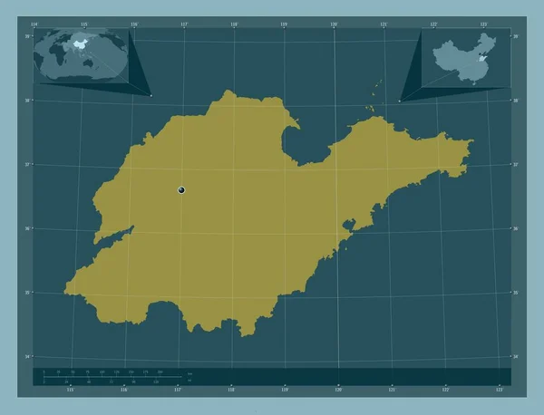 Shandong Provinsen Kina Fast Färgform Hjälpkartor För Hörnen — Stockfoto