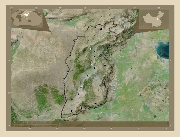 Шаньсі Провінція Китай Супутникова Карта Високої Роздільної Здатності Розташування Великих — стокове фото
