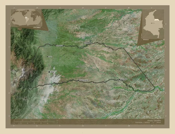 Arauca Intendance Colombie Carte Satellite Haute Résolution Emplacements Noms Des — Photo