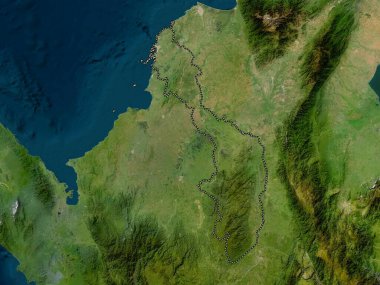 Bolivar, Kolombiya Departmanı. Düşük çözünürlüklü uydu haritası