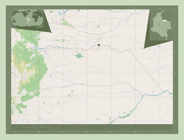 Arauca Intensywność Kolumbii Otwórz Mapę Ulic Pomocnicze Mapy Położenia Narożnika — Zdjęcie stockowe