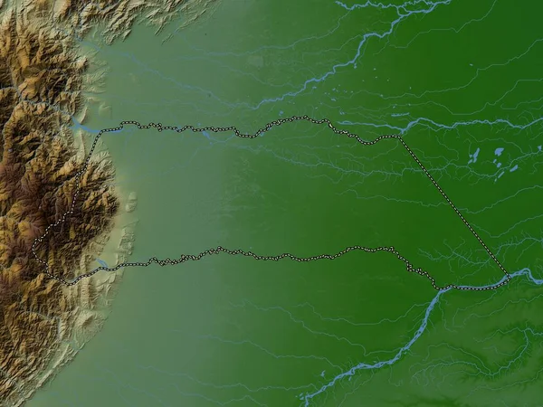 Arauca Kolombiya Valiliği Gölleri Nehirleri Olan Renkli Yükseklik Haritası — Stok fotoğraf