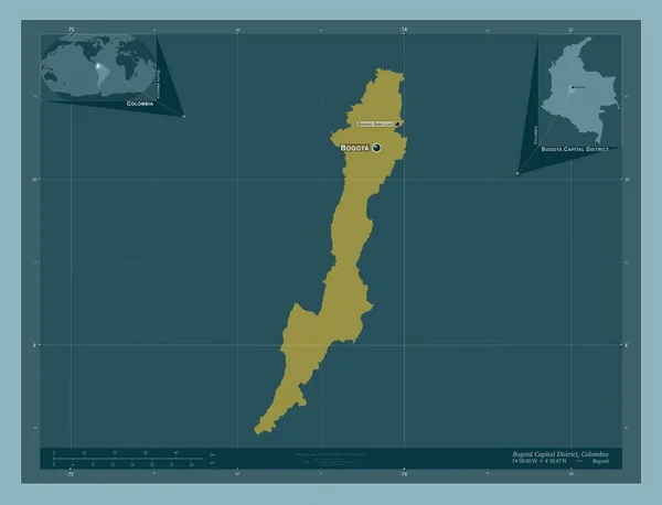 Distretto Bogotà Capitale Dipartimento Della Colombia Forma Tinta Unita Località — Foto Stock