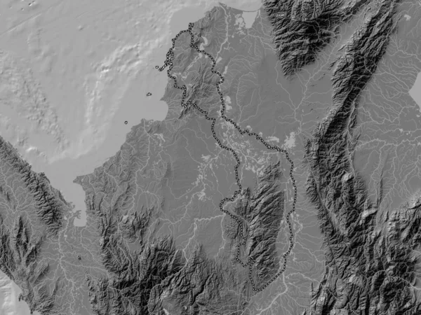 Bolívar Departamento Colombia Mapa Elevación Bilevel Con Lagos Ríos —  Fotos de Stock