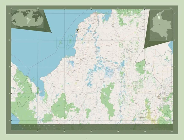 Bolivar Dipartimento Della Colombia Mappa Stradale Aperta Mappa Della Posizione — Foto Stock