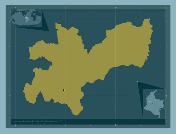 Кальдас Департамент Колумбии Твердая Форма Цвета Вспомогательные Карты Расположения Углов — стоковое фото