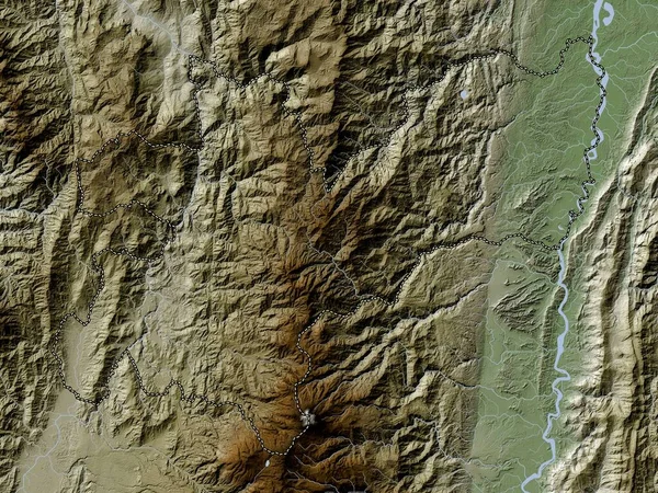 Κάλντας Τμήμα Κολομβίας Υψόμετρο Χάρτη Χρωματισμένο Wiki Στυλ Λίμνες Και — Φωτογραφία Αρχείου