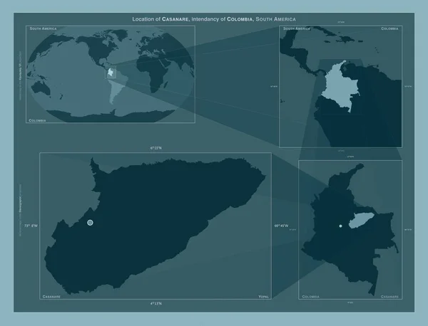 Casanare Intendencia Colombia Diagrama Que Muestra Ubicación Región Mapas Gran —  Fotos de Stock