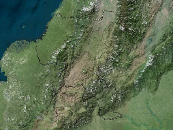 Cauca, Kolombiya Bölümü. Yüksek çözünürlüklü uydu haritası