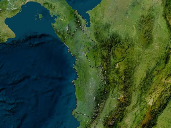 Choco Kolombiya Departmanı Düşük Çözünürlüklü Uydu Haritası — Stok fotoğraf