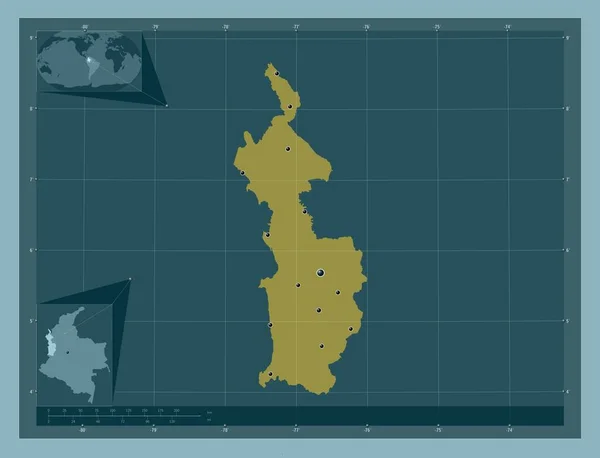 콜롬비아 색깔의 지역의 도시들의 Corner Auxiliary Location — 스톡 사진