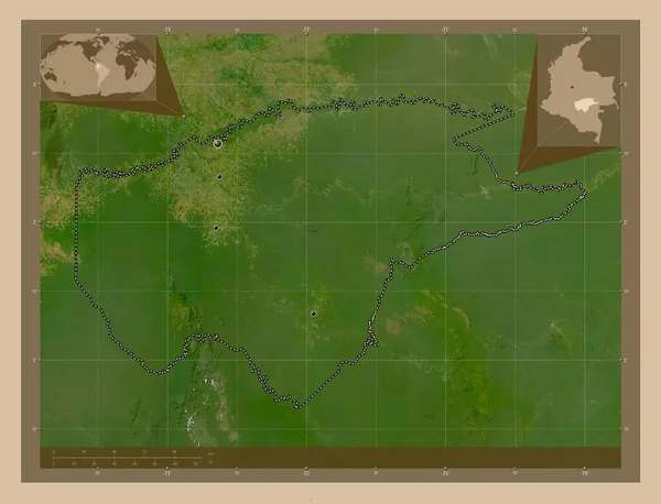 Guaviare Commissaris Van Colombia Lage Resolutie Satellietkaart Locaties Van Grote — Stockfoto