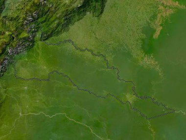 Putumayo, Kolombiya 'nın azmi. Düşük çözünürlüklü uydu haritası