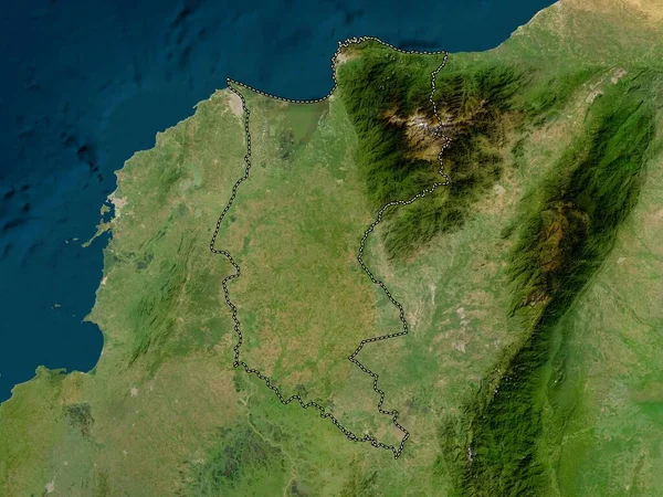 Magdalena, Kolombiya Departmanı. Düşük çözünürlüklü uydu haritası