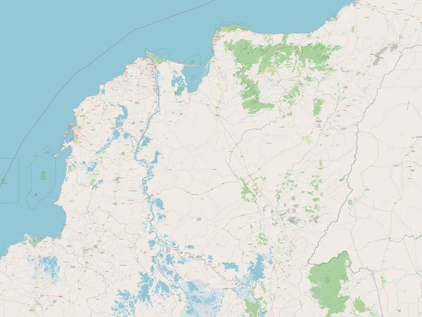 Magdalena Departamento Colômbia Abrir Mapa Ruas — Fotografia de Stock