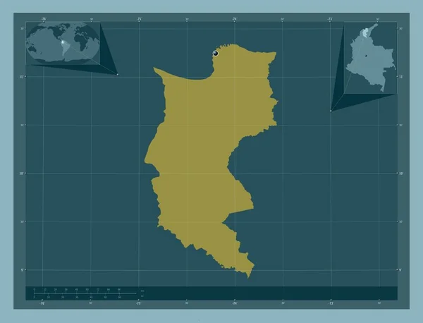 Magdalena 哥伦比亚省 固体的颜色形状 角辅助位置图 — 图库照片