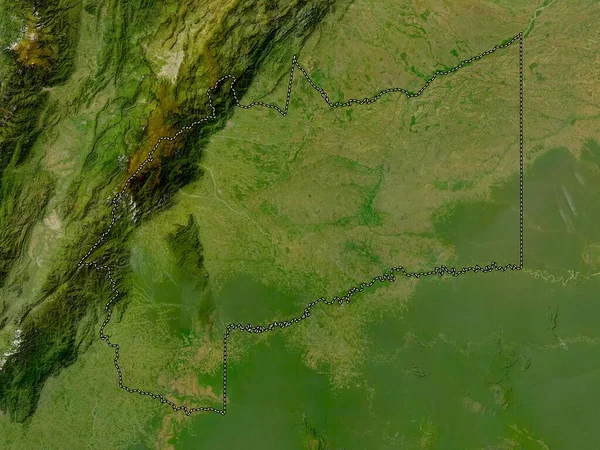 Meta Department Colombia Low Resolution Satellite Map — Stock Photo, Image