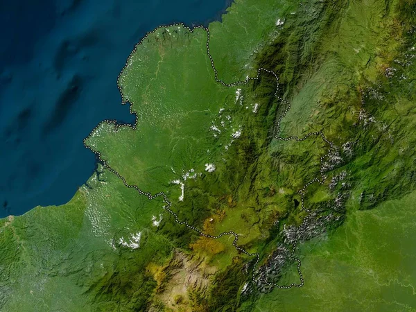 Narino, Kolombiya Departmanı. Düşük çözünürlüklü uydu haritası