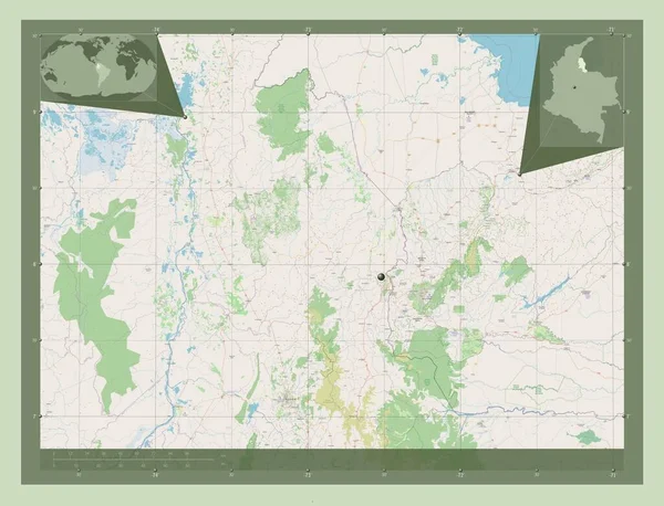 Norte Santander 哥伦比亚省 开放街道地图 角辅助位置图 — 图库照片