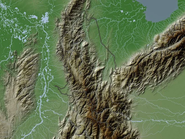 Norte Santander Τμήμα Κολομβίας Υψόμετρο Χάρτη Χρωματισμένο Wiki Στυλ Λίμνες — Φωτογραφία Αρχείου