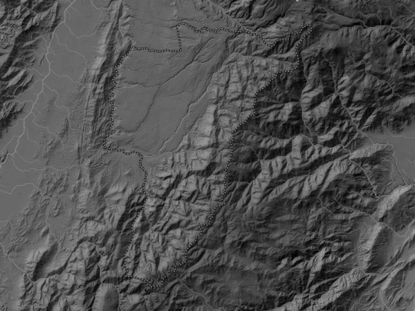 Квиндио Департамент Колумбии Карта Высот Оттенках Серого Озерами Реками — стоковое фото
