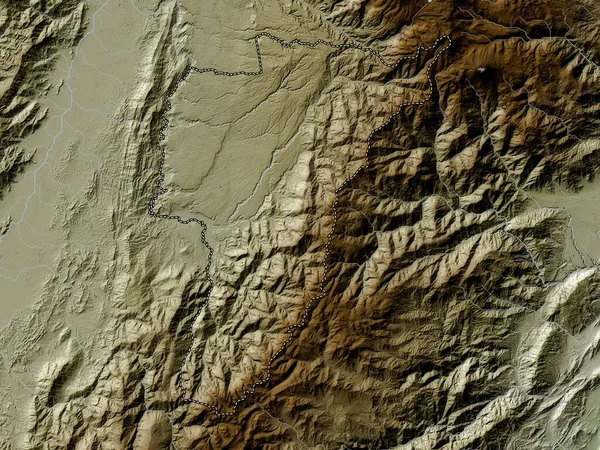 Quindio Τμήμα Κολομβίας Υψόμετρο Χάρτη Χρωματισμένο Wiki Στυλ Λίμνες Και — Φωτογραφία Αρχείου