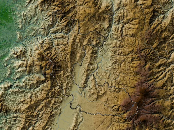 コロンビアのリサルダだ 湖や川と色の標高マップ — ストック写真